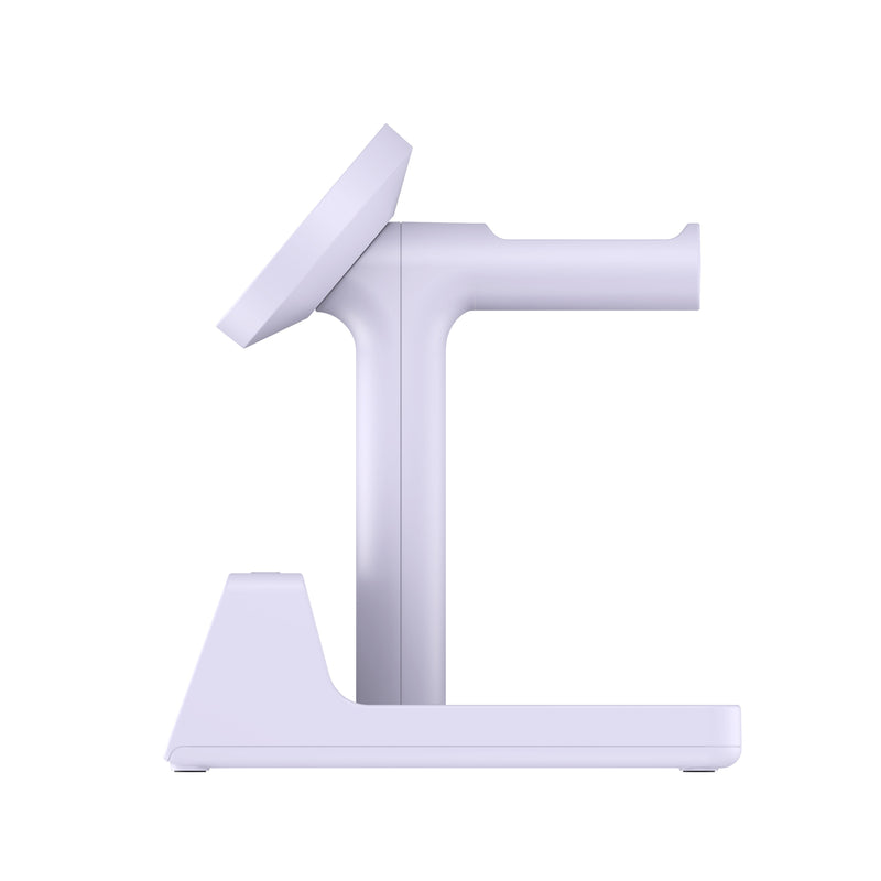 Load image into Gallery viewer, Nimbus9 Qi2 Wireless Charging Alarm Clock Stand MagSafe &amp; Watch Compatible - Lavender
