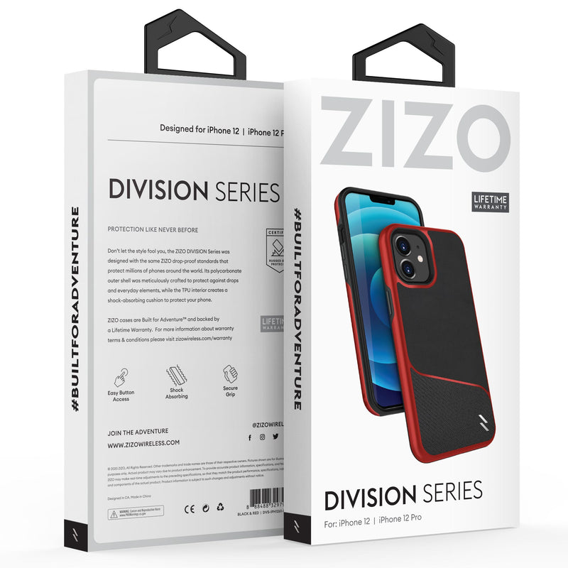 Load image into Gallery viewer, ZIZO DIVISION Series iPhone 12 / iPhone 12 Pro Case - Black &amp; Red
