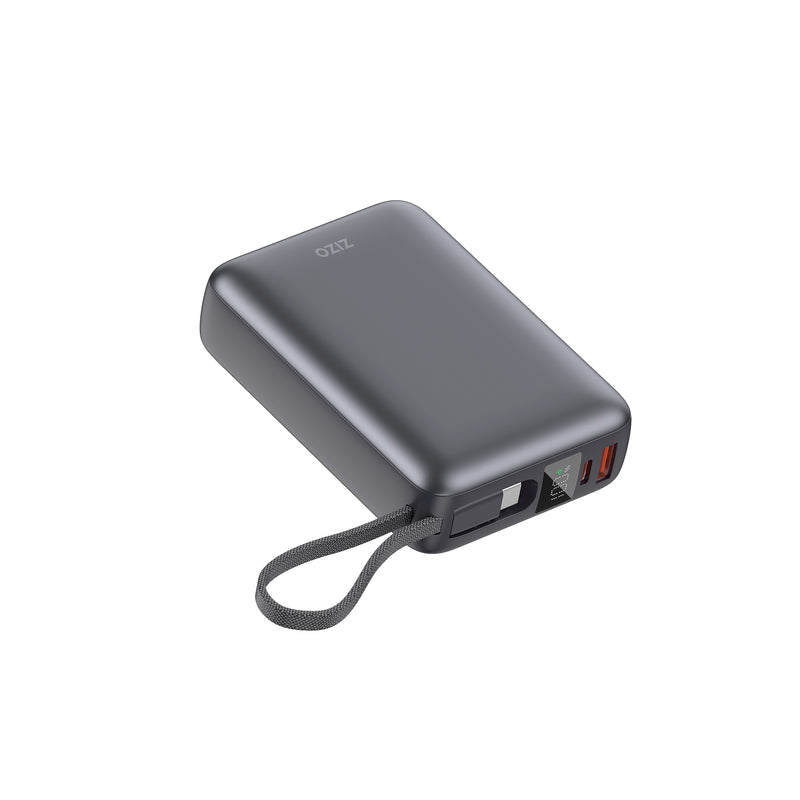 Load image into Gallery viewer, ZIZO PowerVault 45W Power Bank 20 000mAh with Built-in USB-C Cable - Space Black
