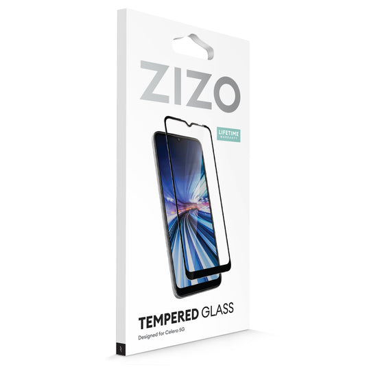 ZIZO TEMPERED GLASS Screen Protector for Celero 5G - Black