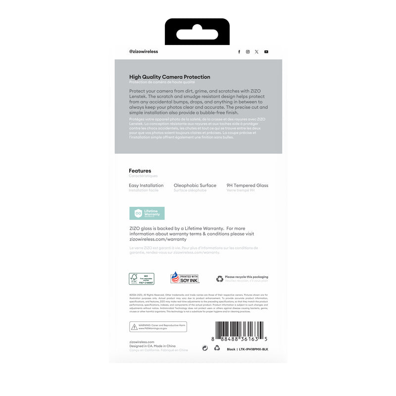 Load image into Gallery viewer, ZIZO LensTek iPhone 18 Pro Max Camera Lens Protector - Clear
