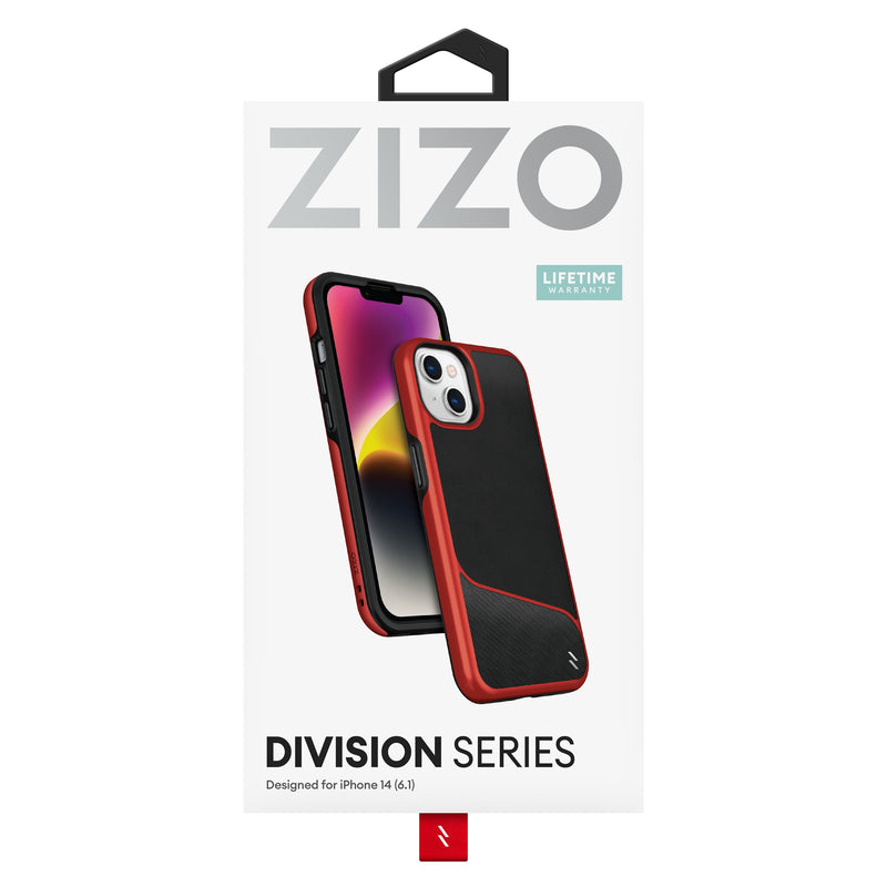 Load image into Gallery viewer, ZIZO DIVISION Series iPhone 14 (6.1) Case - Black &amp; Red
