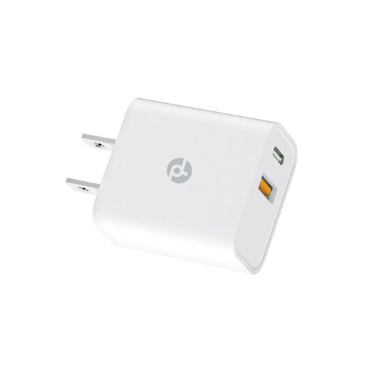 PowerLab 42W Dual Port USB-C / USB-A Wall Charger - White