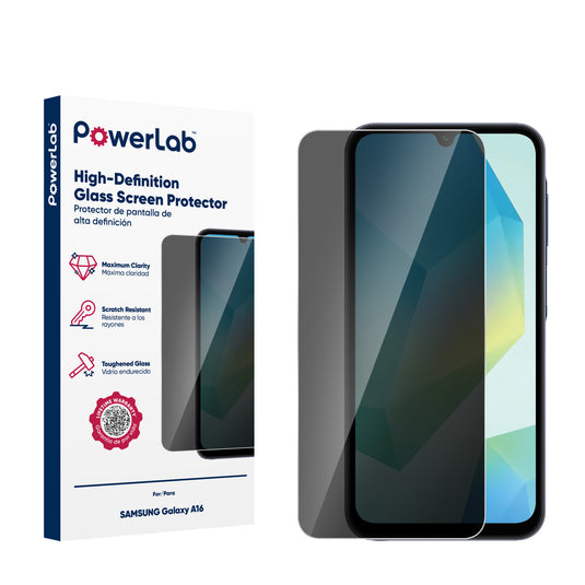 PowerLab Privacy Tempered Glass Screen Protector for Galaxy A16 5G - Privacy