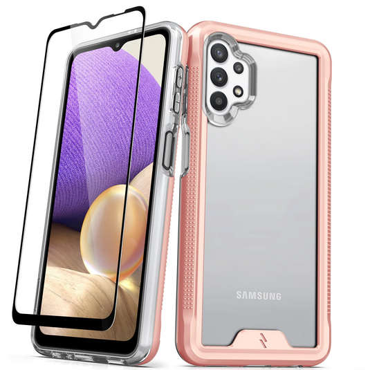 ZIZO ION Series Galaxy A32 5G Case with Tempered Glass - Rose Gold & Clear Galaxy A32 5G Rose Gold & Clear
