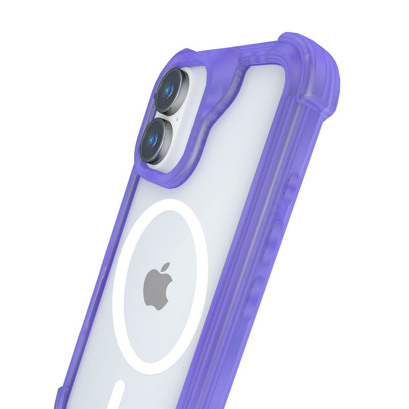 Load image into Gallery viewer, CLICK Clear Rugged MagSafe Series iPhone 16 Case - Purple
