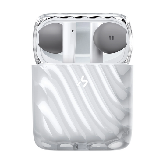 ZIZO Halos Crystal Clear Wireless Earbuds - Glacier White