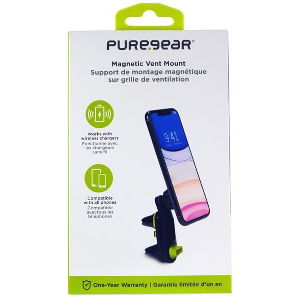 Load image into Gallery viewer, PureGear Universal Magnetic Vent Clip Car Mount - Black
