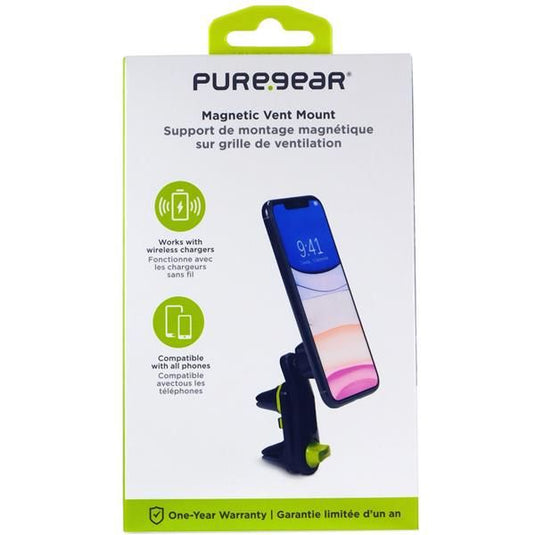 PureGear Universal Magnetic Vent Clip Car Mount - Black