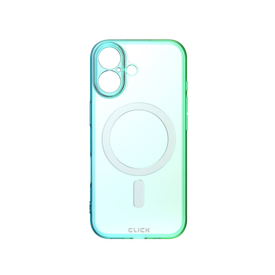 CLICK Clear Ombre MagSafe Series iPhone 17 Case - Green Blue