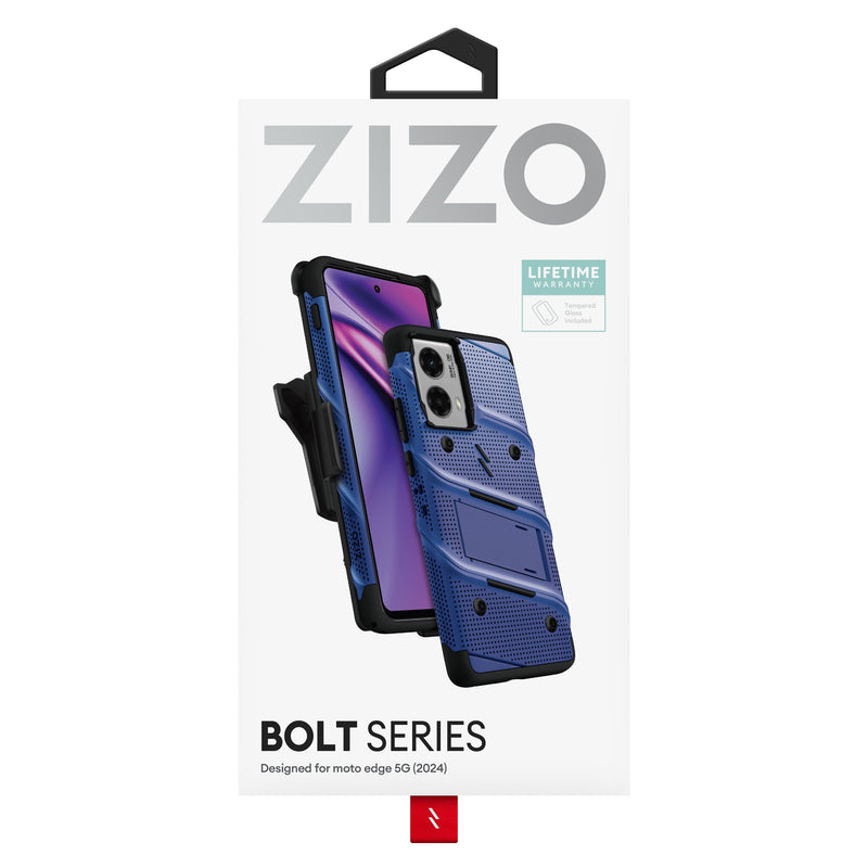 Load image into Gallery viewer, ZIZO BOLT Bundle moto edge 5G (2024) Case - Blue
