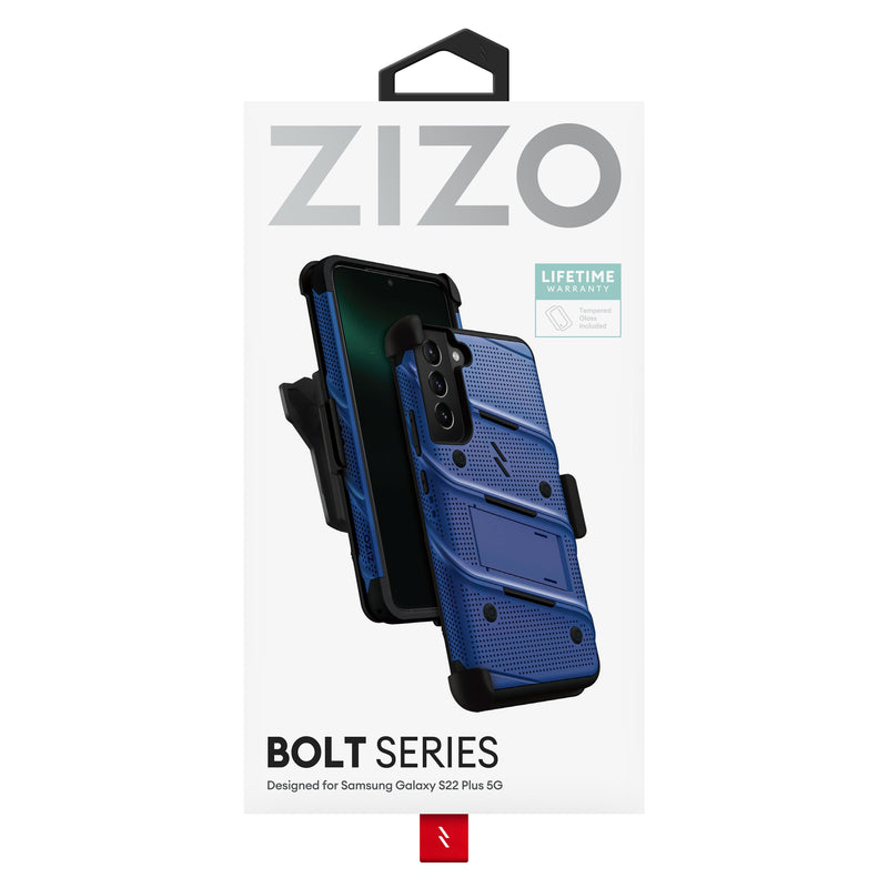 Load image into Gallery viewer, ZIZO BOLT Bundle Galaxy S22 Plus Case - Blue
