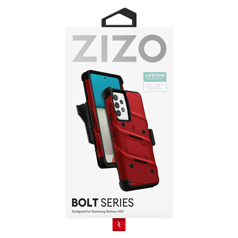 Load image into Gallery viewer, ZIZO BOLT Bundle Galaxy A53 5G Case - Red
