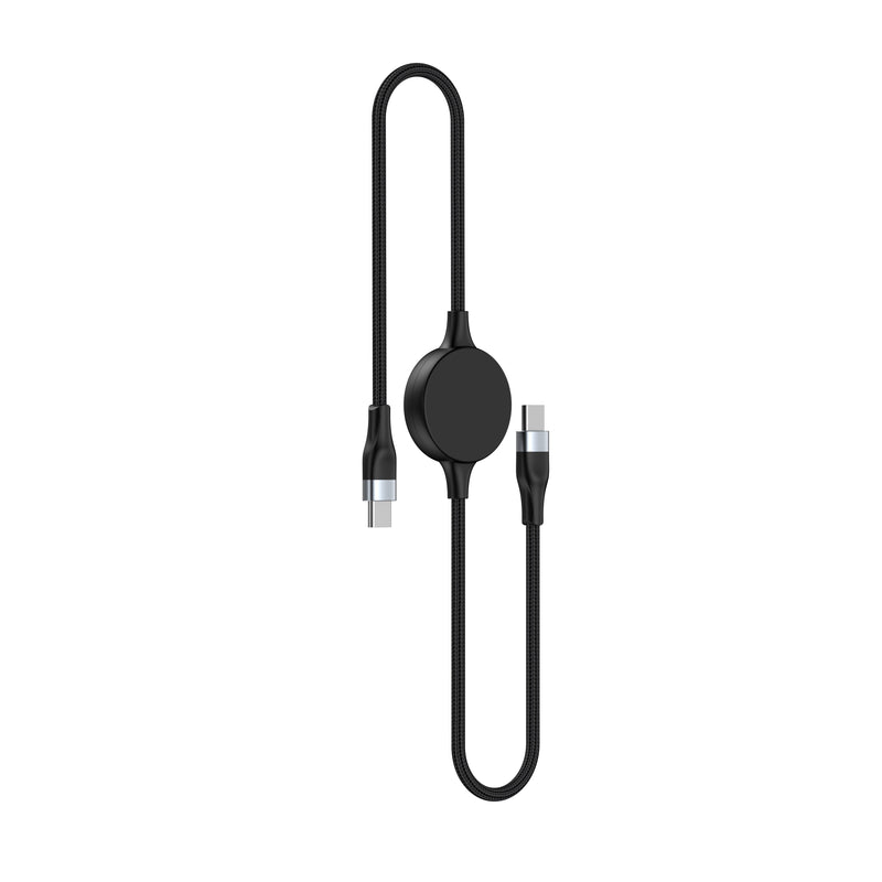 Load image into Gallery viewer, Nimbus9 Duo Cable USB-C with Apple Watch Charging (3FT) - Black
