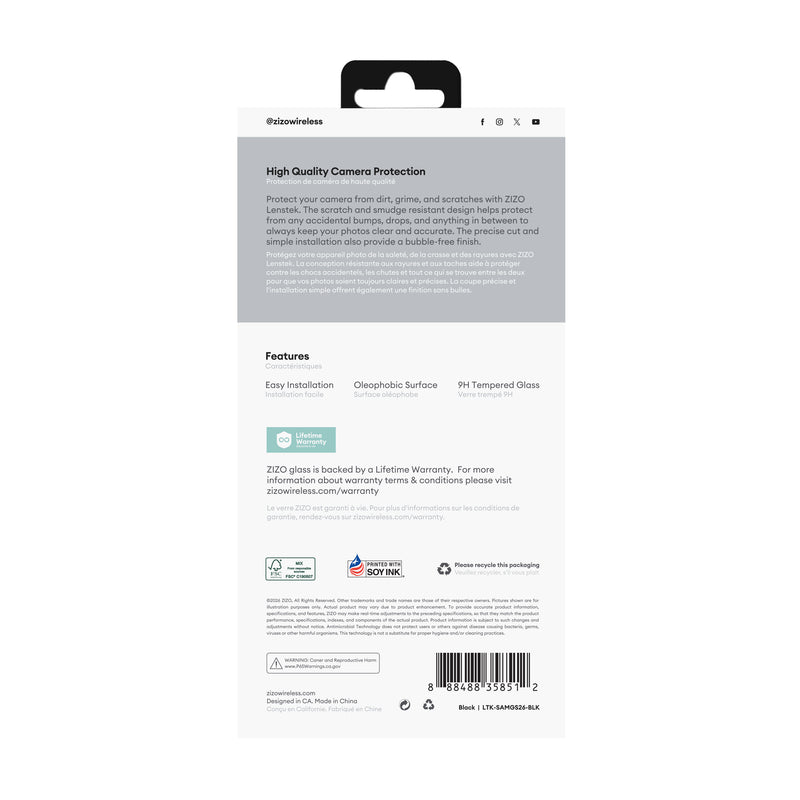 Load image into Gallery viewer, ZIZO LensTek Galaxy S26 Camera Lens Protector (2 Pack) - Black
