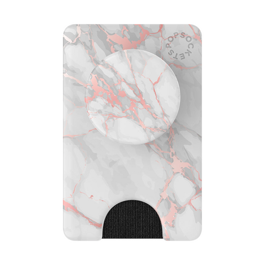 PopSockets PopWallet+ with Integrated Swappable PopTop - Rose Gold Lutz Marble
