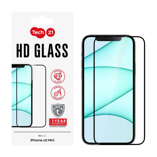 Tech21 Tempered Glass Screen Protector for iPhone 13 Mini - Black