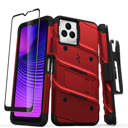 ZIZO BOLT Bundle T-Mobile REVVL 6 5G Case - Red