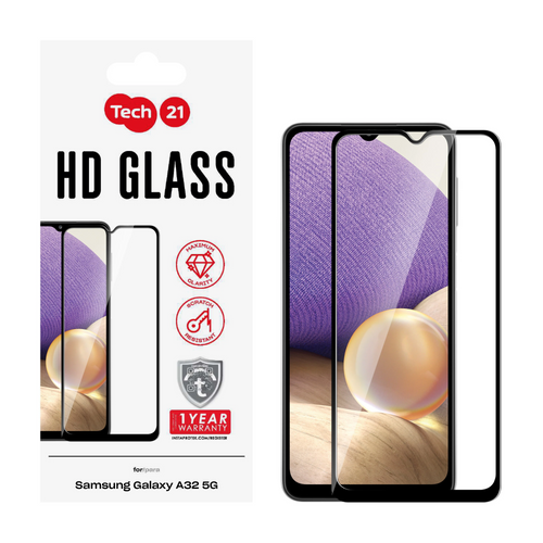 Tech21 Tempered Glass Screen Protector for Galaxy A32 5G - Black