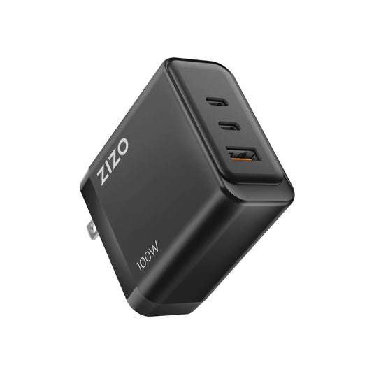 ZIZO PowerVault 100W GaN 3 USB-C + USB-A Wall Charger - Black