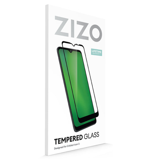 ZIZO TEMPERED GLASS Screen Protector for Cricket Icon 3 - Black