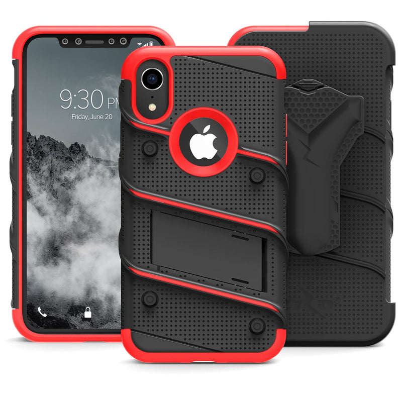 Load image into Gallery viewer, Zizo Bolt Series Case iPhone XR (Black/Red)
