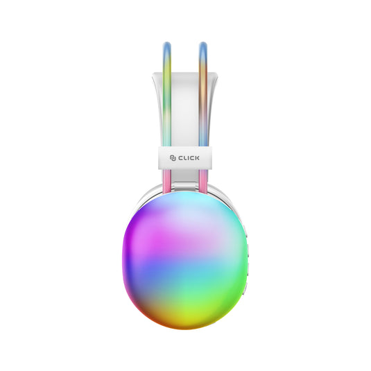 CLICK RGB Wireless Over-ear Headphones - White