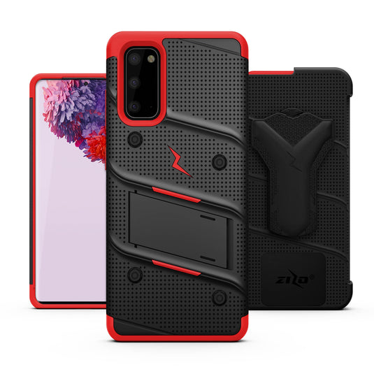 ZIZO BOLT Series Galaxy S20 Case - Black & Red