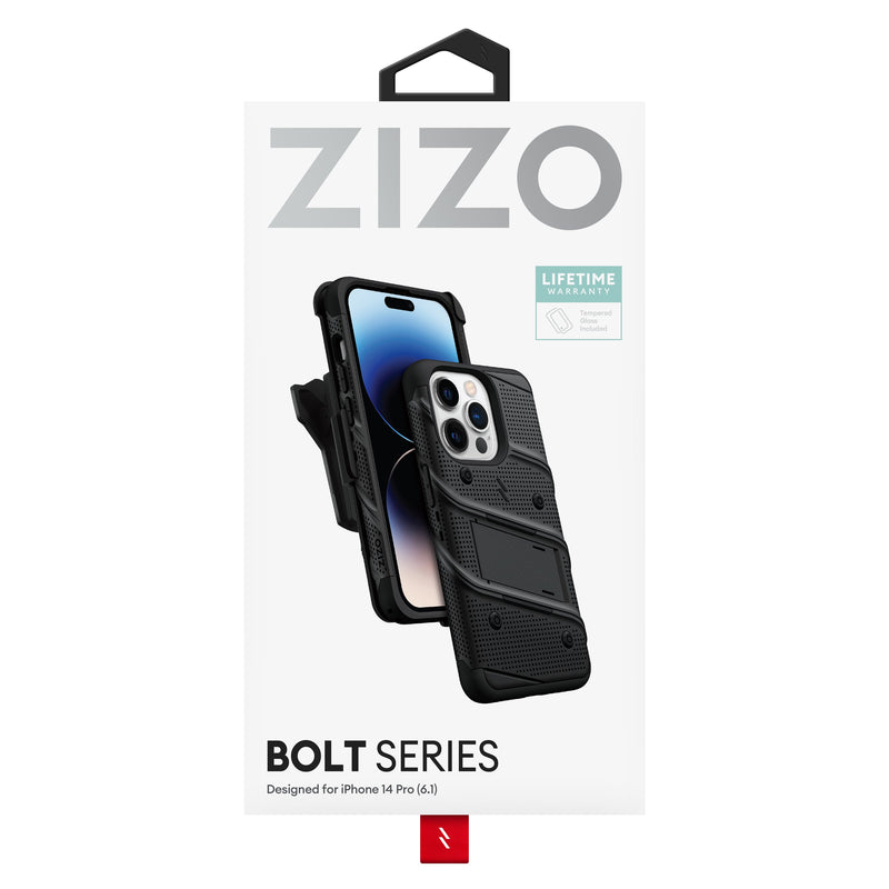 Load image into Gallery viewer, ZIZO BOLT Bundle iPhone 14 Pro (6.1) Case - Black
