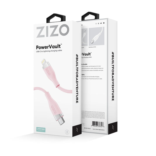 ZIZO PowerVault Cable USB-C to Lightning 6FT - Peach