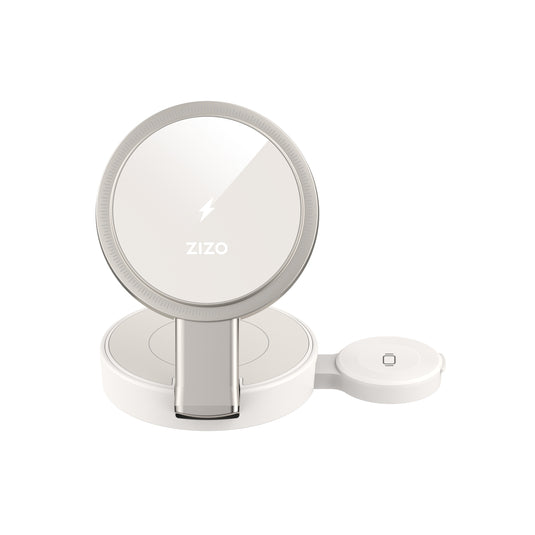 ZIZO PowerVault Fold Pro 3-in-1 MagSafe Charging Station with Adjustable Stand - Champagne