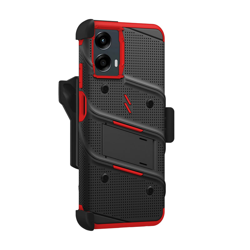 Load image into Gallery viewer, ZIZO BOLT Bundle moto g 5G (2024) Case - Black / Red
