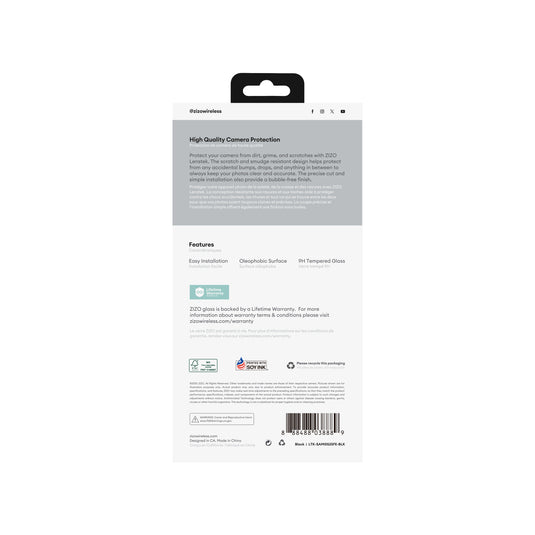 ZIZO LensTek Galaxy S25 FE Camera Lens Protector (2 Pack) - Black