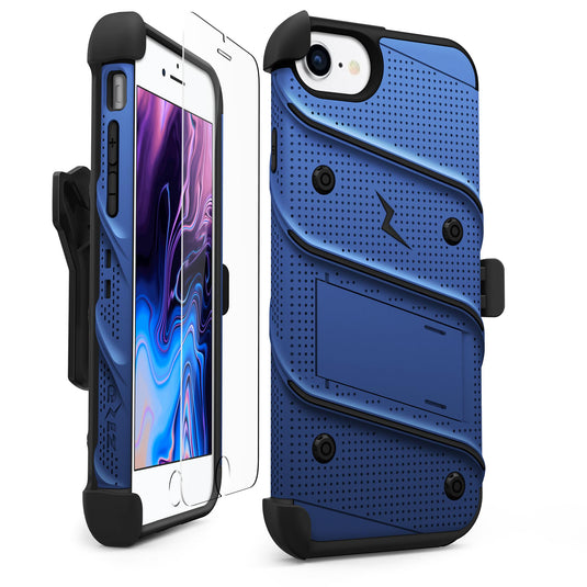 ZIZO BOLT Series Case for iPhone SE (3rd and 2nd gen)/8/7 - Blue & Black