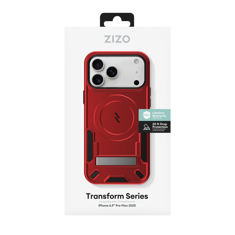 Load image into Gallery viewer, ZIZO TRANSFORM Series iPhone 17 Pro Max MagSafe Case - Red
