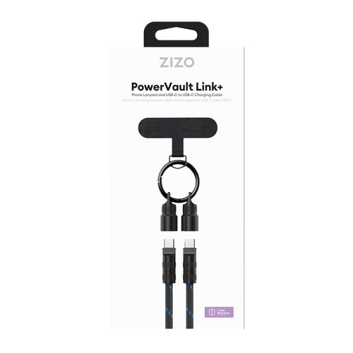 ZIZO PowerVault Link+ Lanyard USB-C Cable - Black