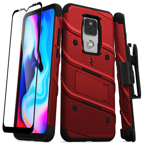 ZIZO BOLT Series Moto G Play (2021) Case - Red & Black