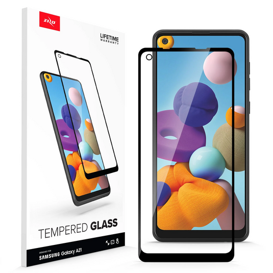 ZIZO TEMPERED GLASS Screen Protector for Samsung Galaxy A21 - Black