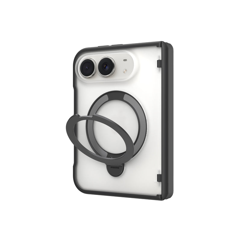Load image into Gallery viewer, CLICK Fusion Fold Series iPhone Duo Case - Clear &amp; Black
