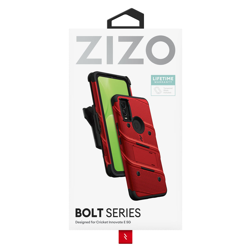 Load image into Gallery viewer, ZIZO BOLT Bundle Cricket Innovate E 5G Case - Red
