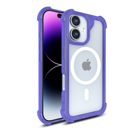 CLICK Clear Rugged MagSafe Series iPhone 16 Case - Purple