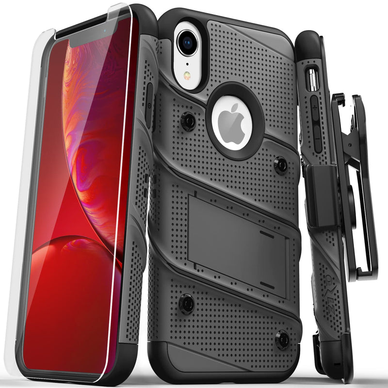 Load image into Gallery viewer, Zizo Bolt Series Case iPhone XR (Metal Gray/Black)
