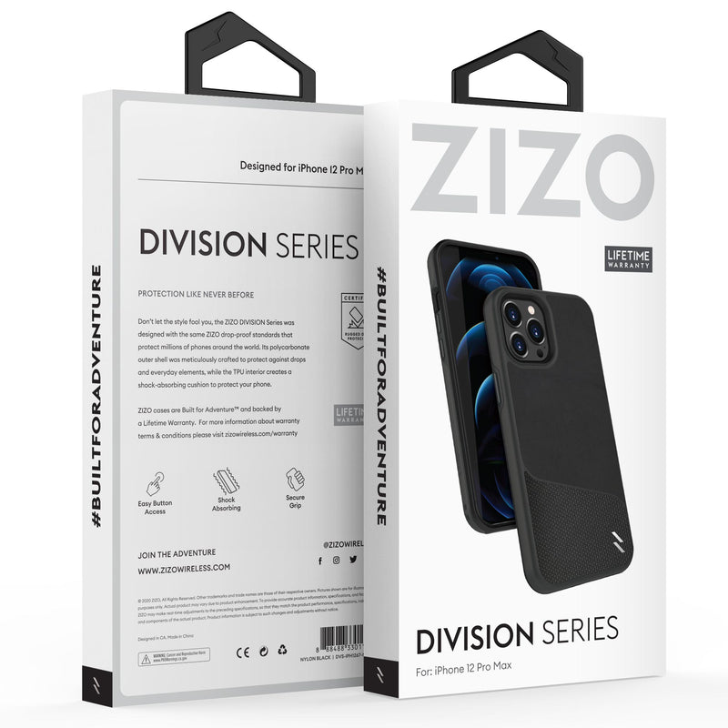 Load image into Gallery viewer, ZIZO DIVISION Series iPhone 12 Pro Max Case - Nylon Black
