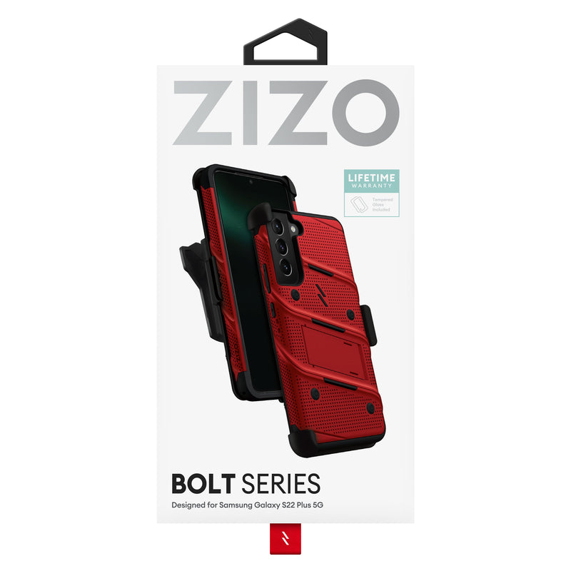 Load image into Gallery viewer, ZIZO BOLT Bundle Galaxy S22 Plus Case - Red
