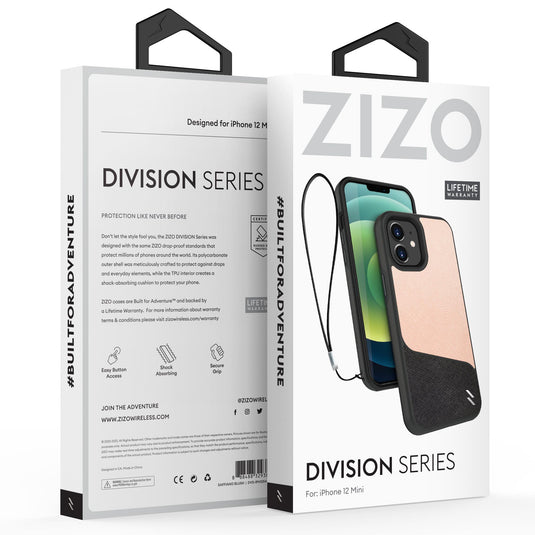 ZIZO DIVISION Series iPhone 12 Mini Case - Saffiano Blush