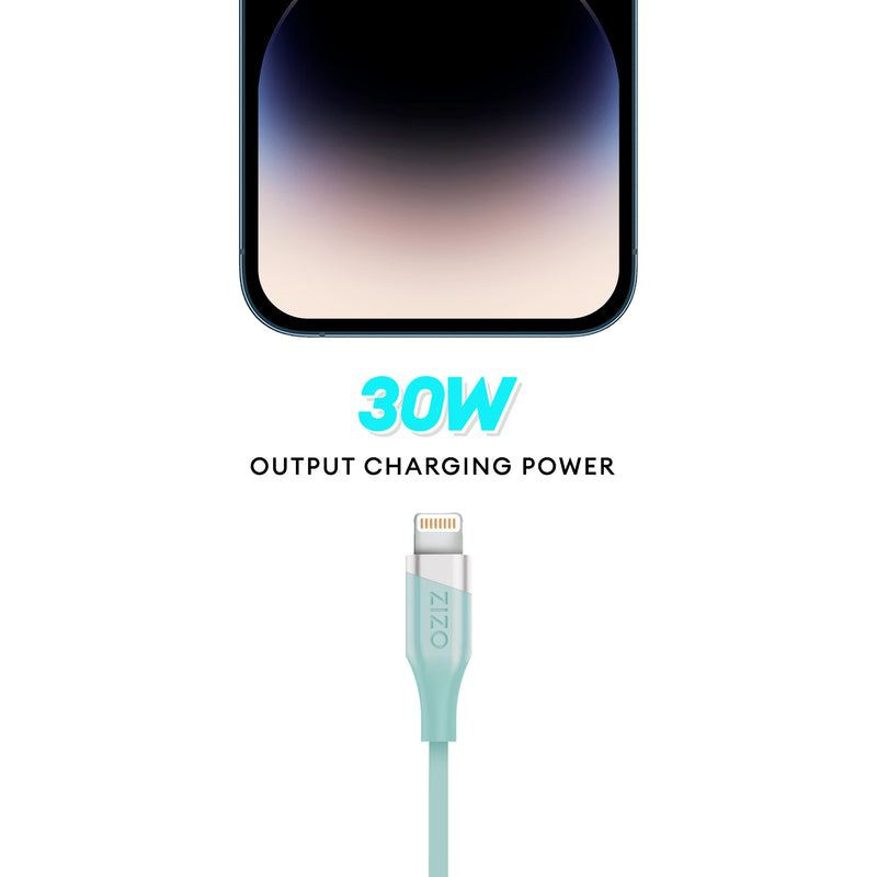 Load image into Gallery viewer, ZIZO PowerVault Cable USB-C to Lightning 6FT - Teal
