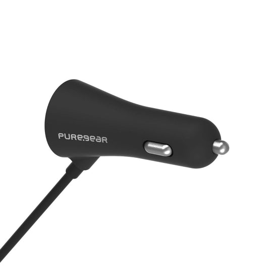 PureGear 48W USB-A + USB-C Passenger Car Charger 7FT - Black