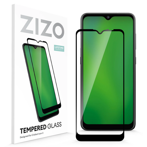 ZIZO TEMPERED GLASS Screen Protector for Cricket Icon 3 - Black