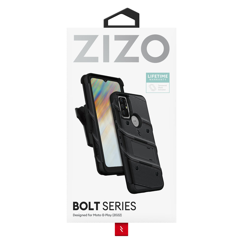 Load image into Gallery viewer, ZIZO BOLT Bundle moto g play (2023) Case - Black
