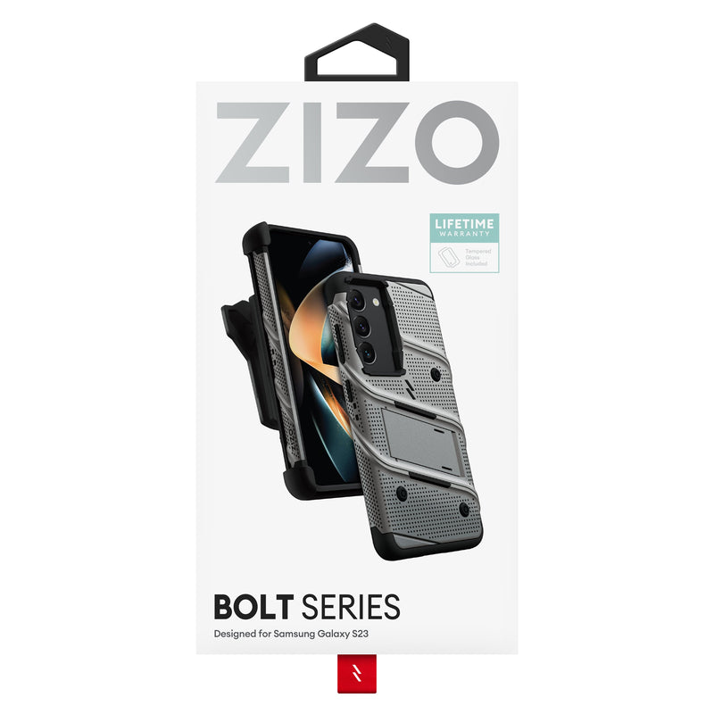 Load image into Gallery viewer, ZIZO BOLT Bundle Galaxy S23 Case - Gun Metal Gray
